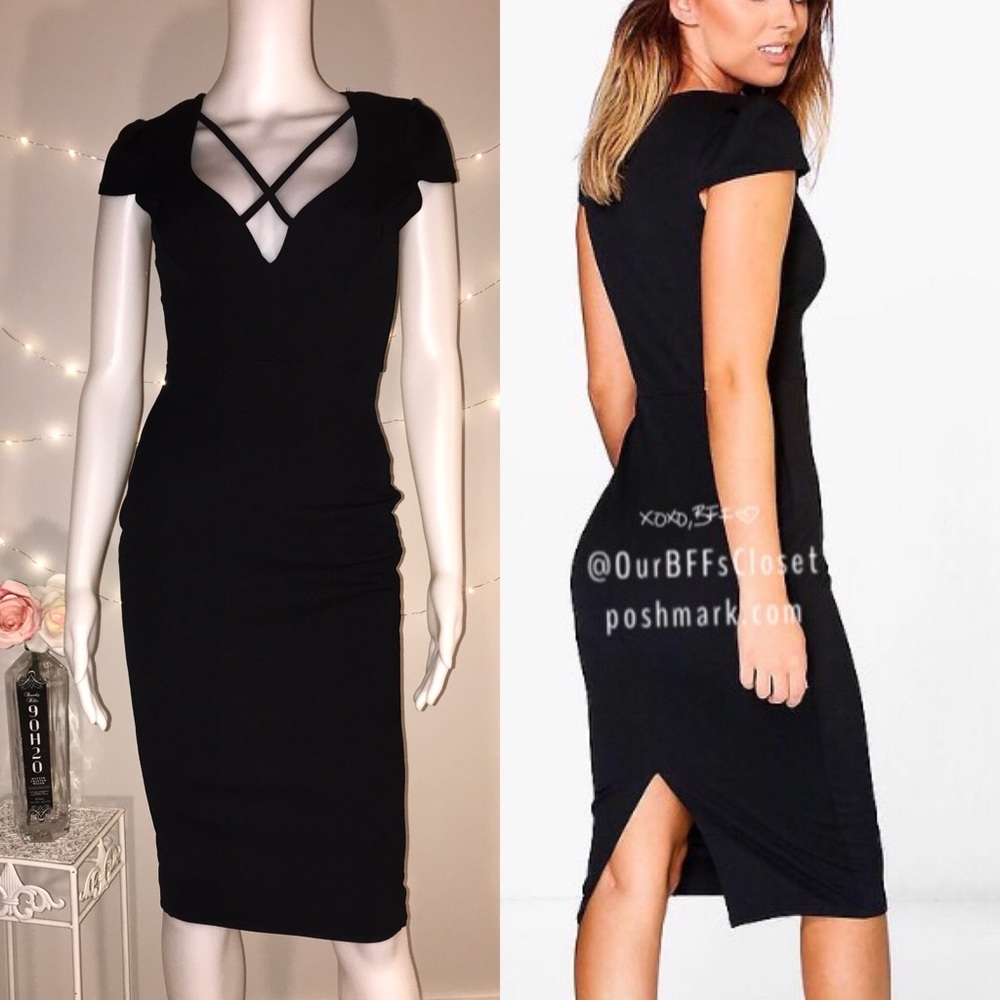<Boohoo> criss cross top midi dress